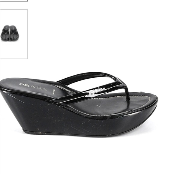 Prada wedge heeled flip flops - Picture 2 of 15